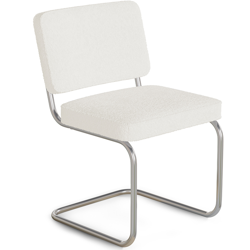  Buy Dining Chair - Upholstered in Bouclé Fabric - Henr White 60539 - in the EU