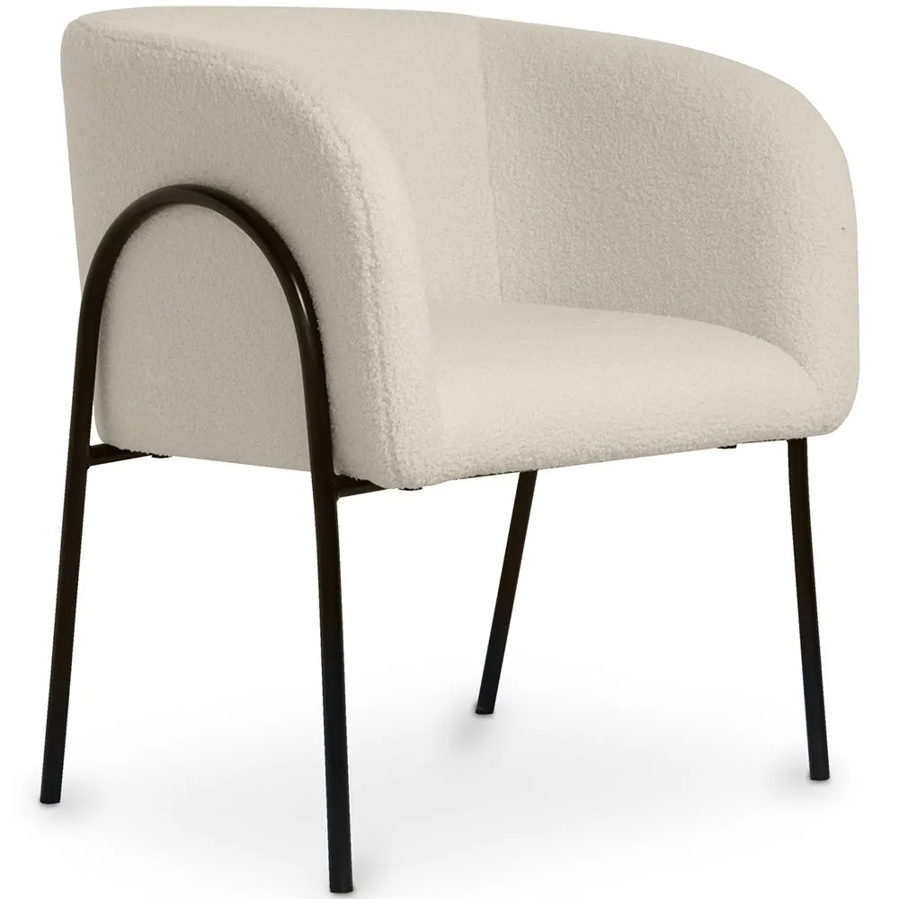 Upholstered Dining Chair - White Boucle - James image 8