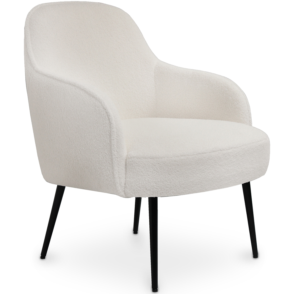  Buy Upholstered Dining Chair - White Boucle - Hyra White 60549 - in the EU