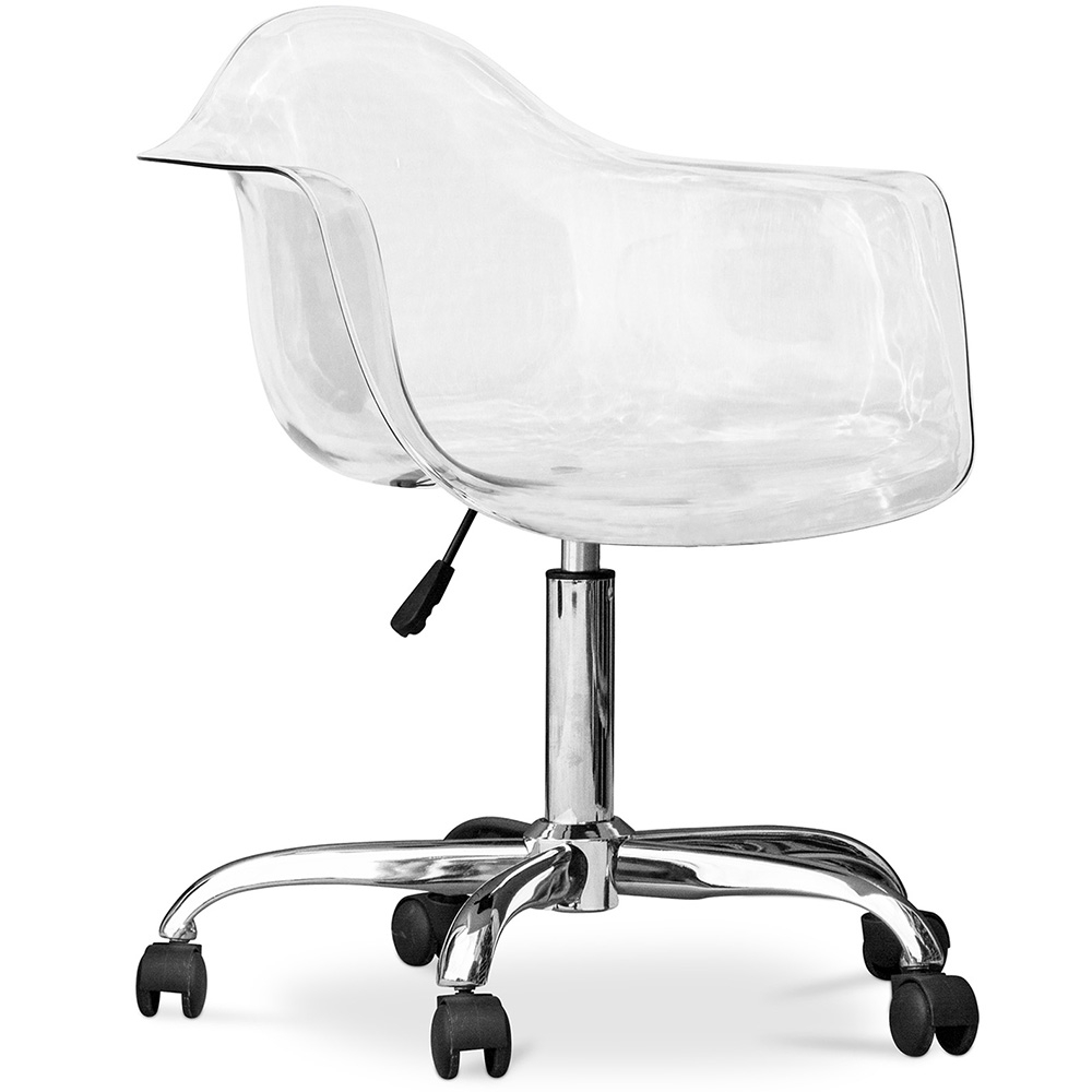  Buy Office Chair with Armrests Transparent - Swivel Desk Chair with Wheels - Grev Grey transparent 60599 - in the EU