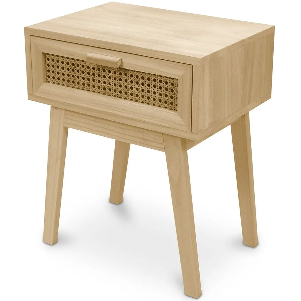Bedside Table with Drawer - Boho Bali Wood - Yanpai image 8