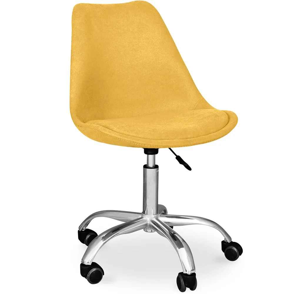 Upholstered swivel chair with Wheels - Tulip image 8