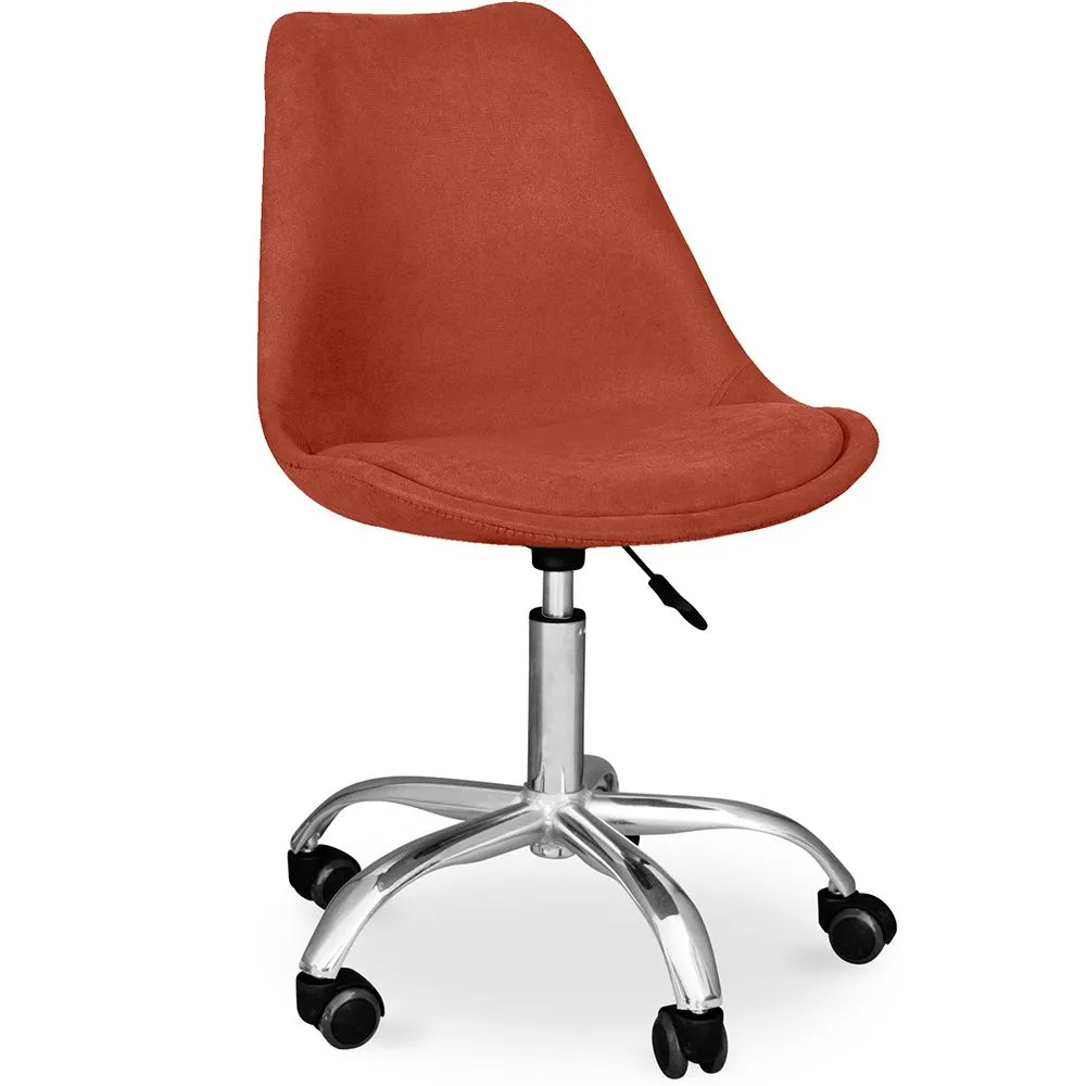 Upholstered swivel chair with Wheels - Tulip image 8