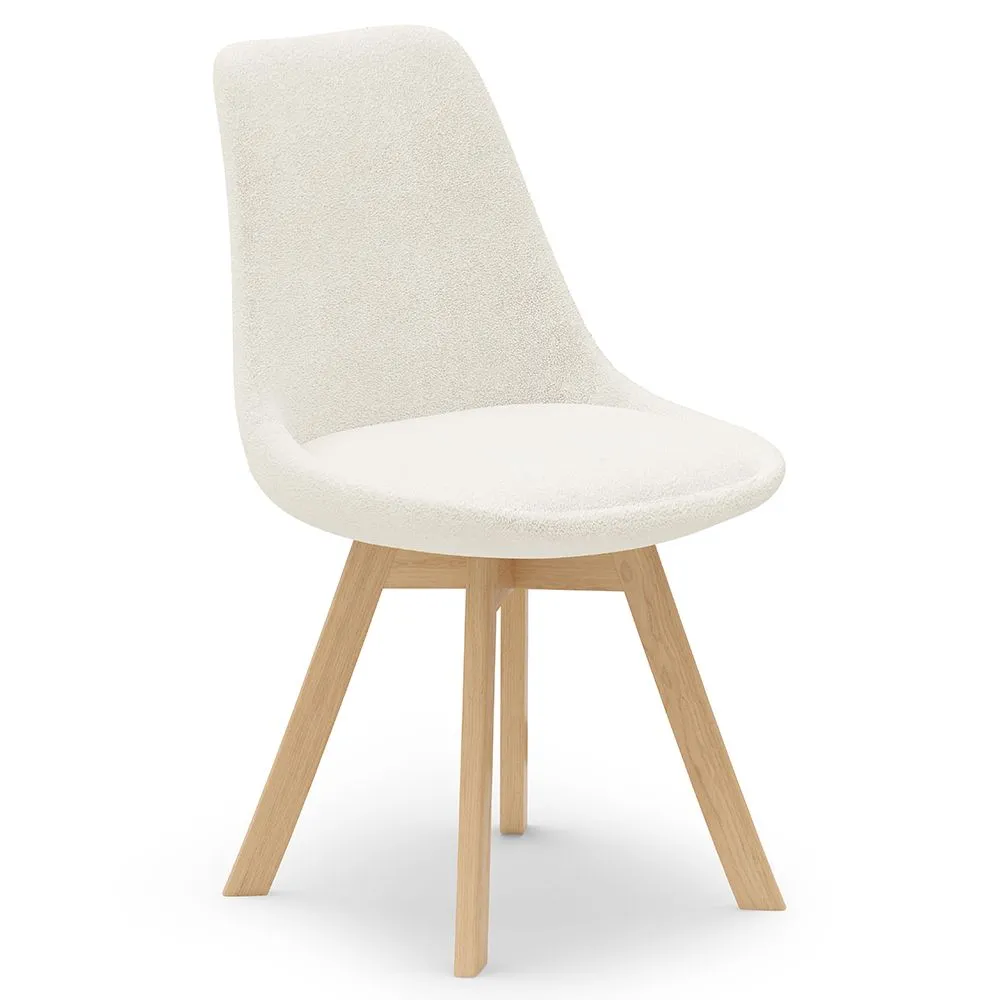 Upholstered Dining Chair - White Boucle - Tulip image 8
