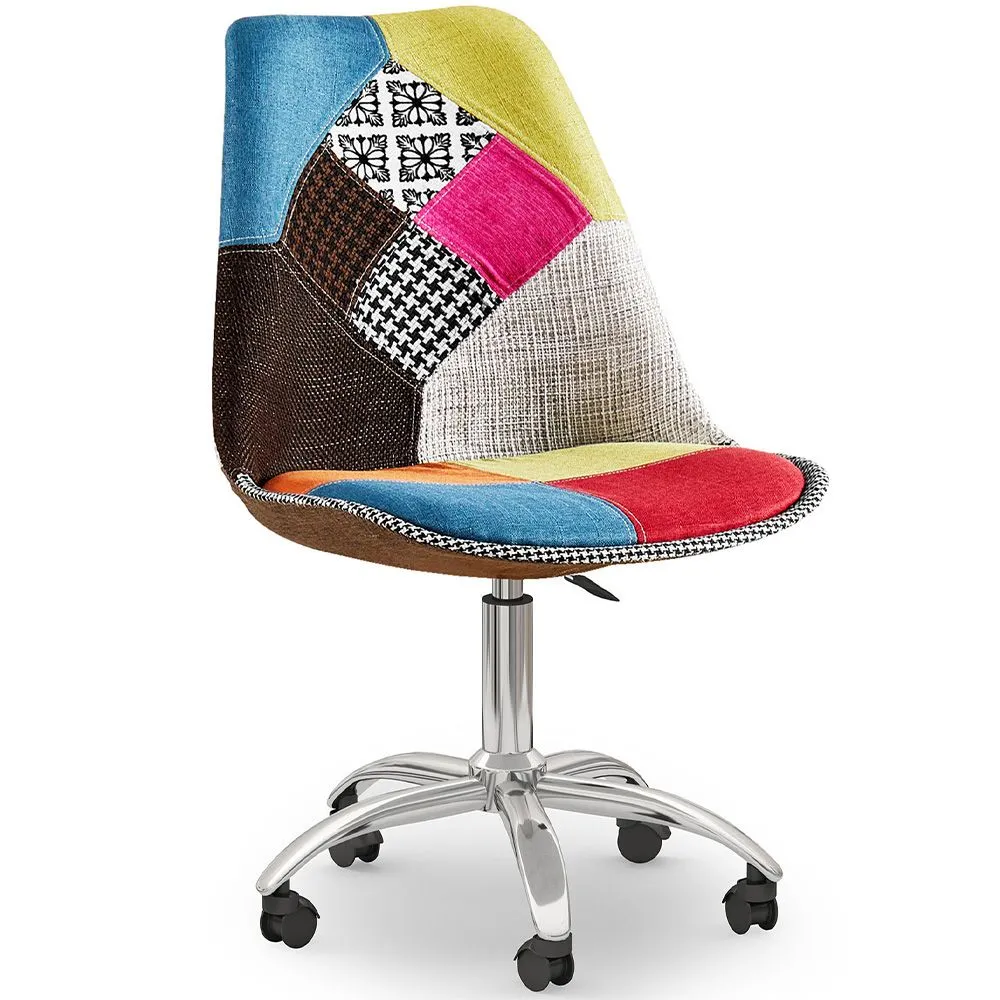 Swivel Office Chair - Patchwork Upholstery  - Patchwork Simona image 8