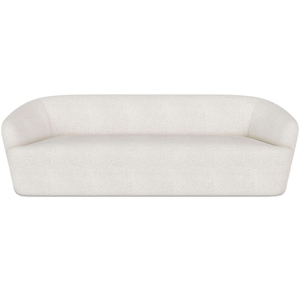  Buy Curved Sofa - 3 Seater - Boucle Fabric - Bold White 60630 - in the EU