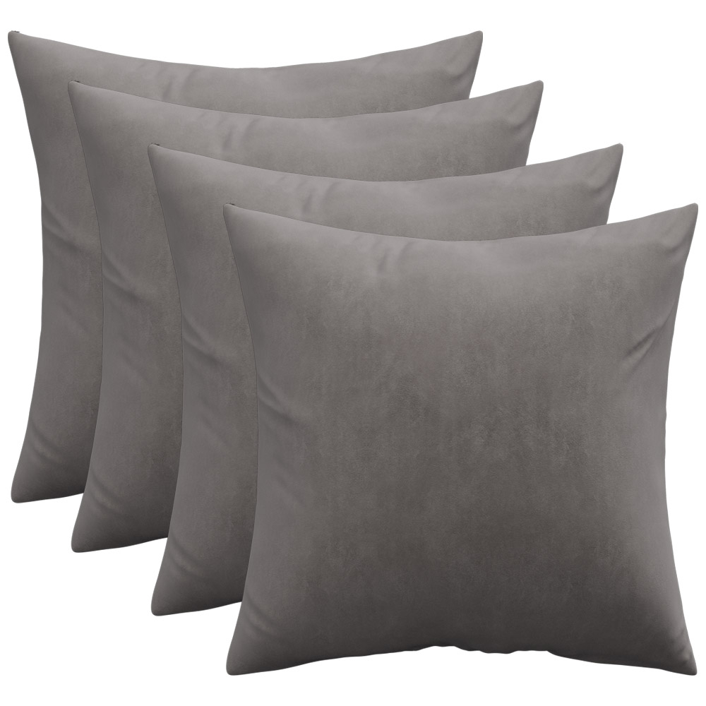  Buy Pack of 4 velvet cushions - cover and filling - Mesmal Grey 60632 - in the EU
