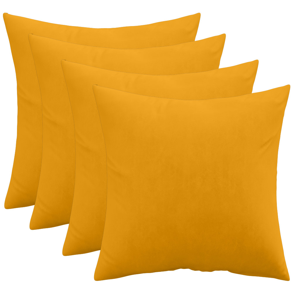  Buy Pack of 4 velvet cushions - cover and filling - Mesmal Yellow 60632 - in the EU