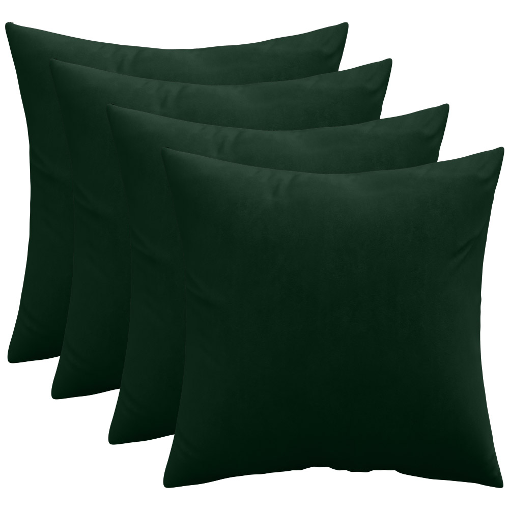  Buy Pack of 4 velvet cushions - cover and filling - Mesmal Dark green 60632 - in the EU