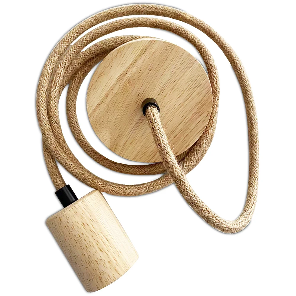 Hanging Lamp Cable in Jute and Wood - 200cm - Hanz image 8