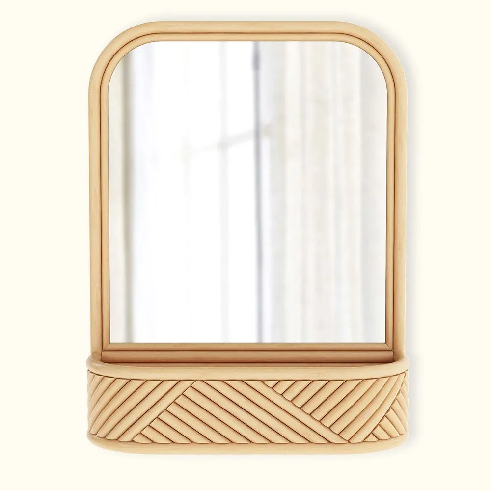 Wall Mirror with Rattan Frame - Bali Boho Style - Amara image 8