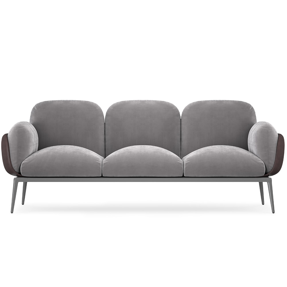  Buy 3-Seater Sofa - Upholstered in Velvet - Vandan Light grey 60652 - in the EU