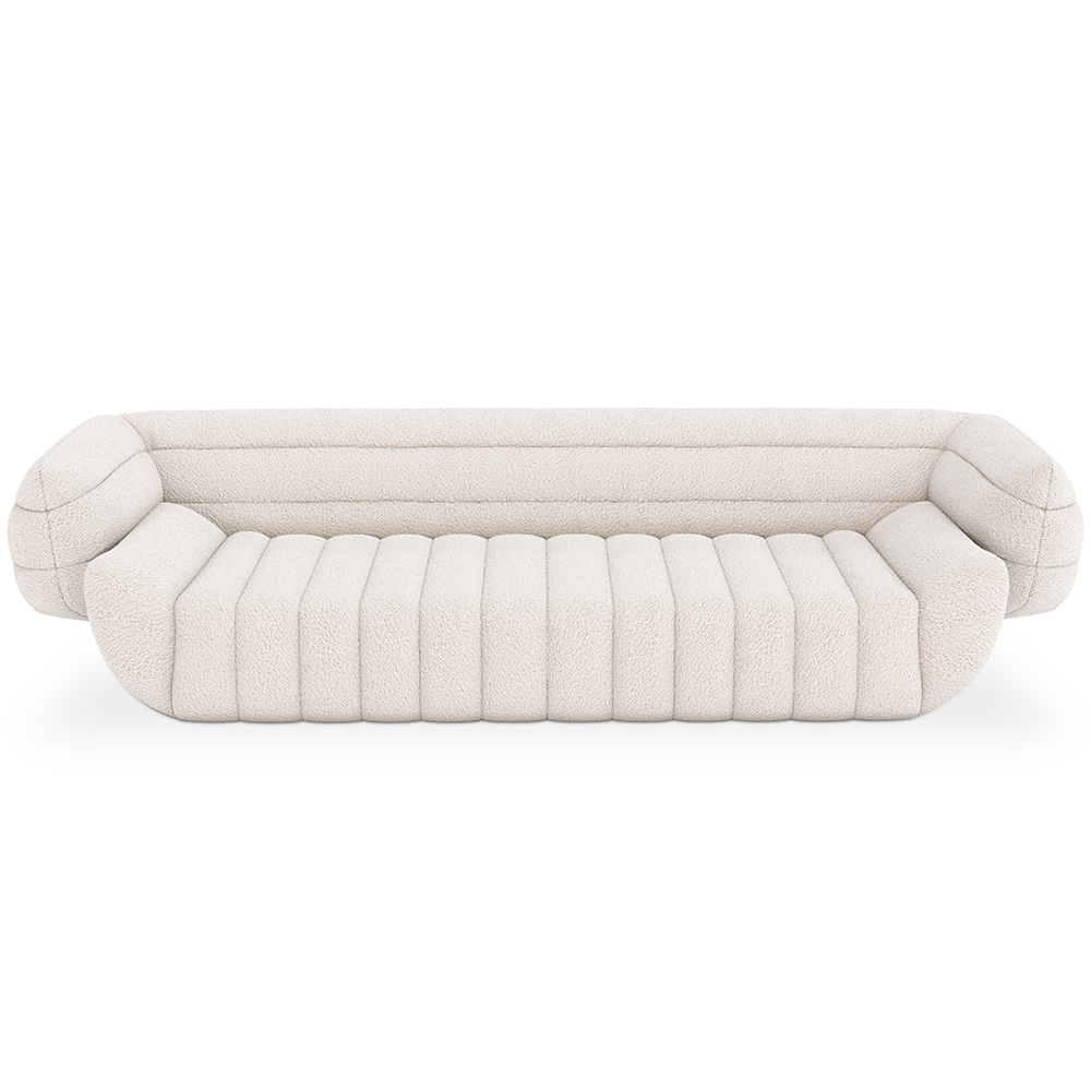  Buy Bouclé Fabric Upholstered Sofa - 3/4 Seats - Caden White 60655 - in the EU