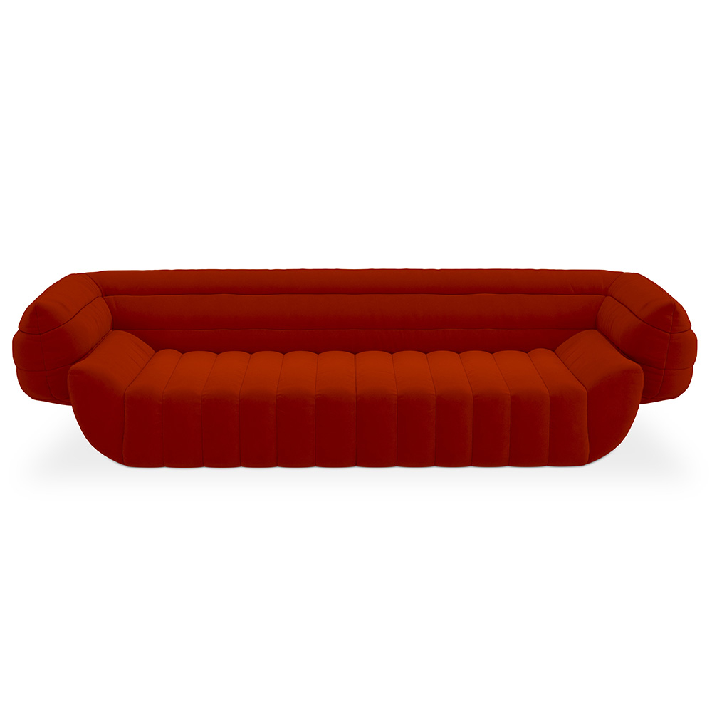  Buy Velvet Upholstered Sofa - 3/4 seats - Caden Red 60640 - in the EU