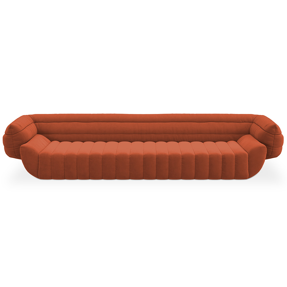  Buy Velvet Upholstered Sofa - 4/5 seats - Caden Orange 60641 - in the EU