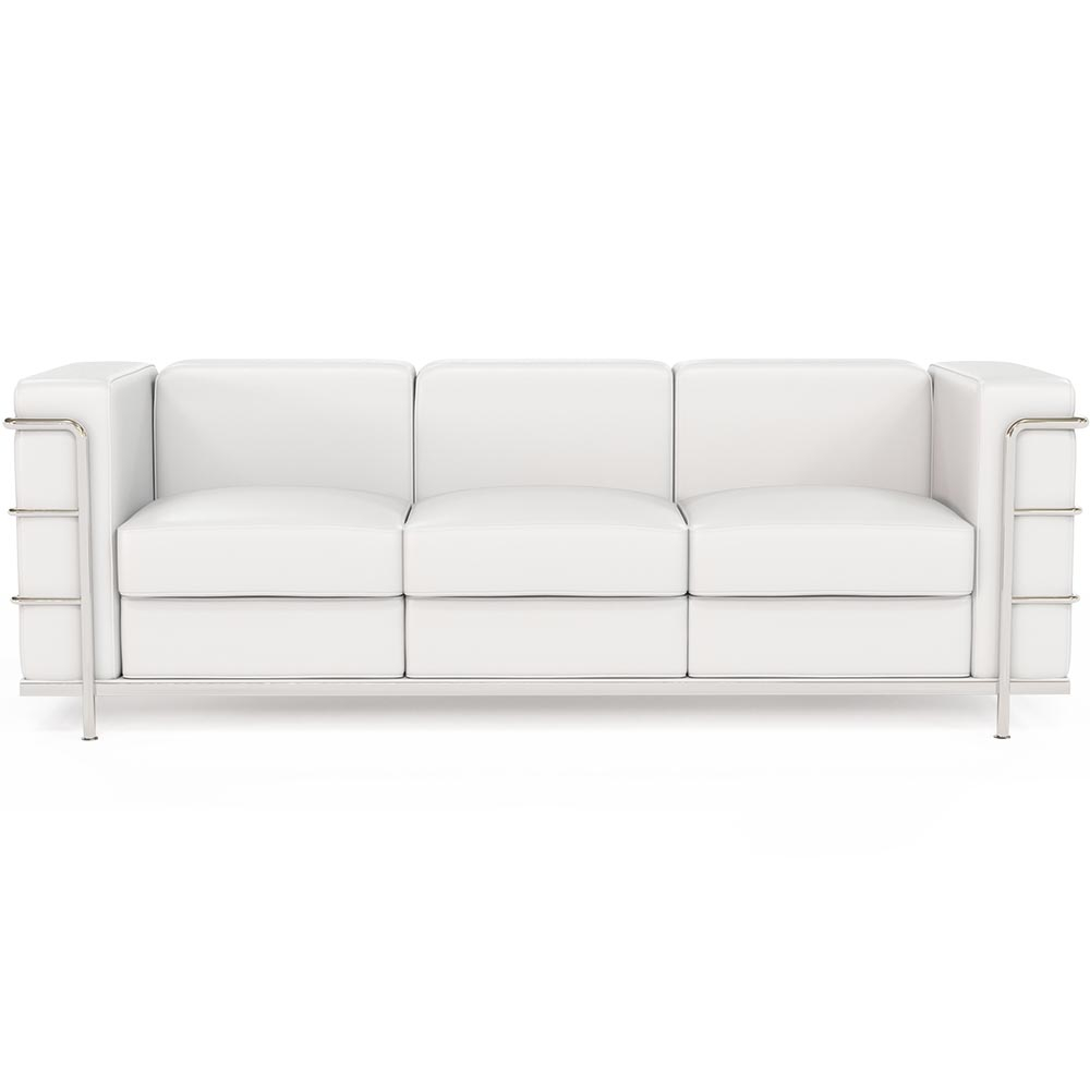  Buy 3-Seater Sofa - Upholstered in Vegan Leather - Lecur White 60659 - in the EU