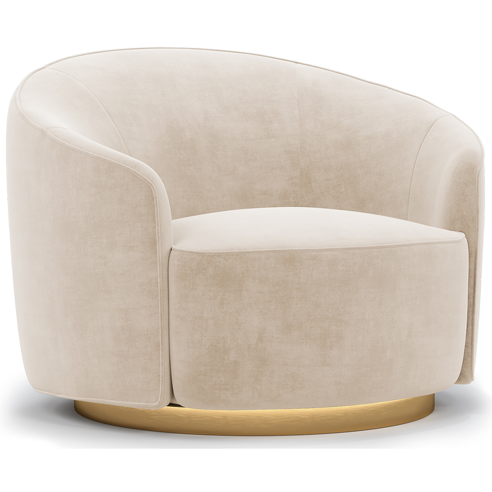  Buy Curved Design Armchair - Upholstered in Velvet - Herina Beige 60647 - in the EU