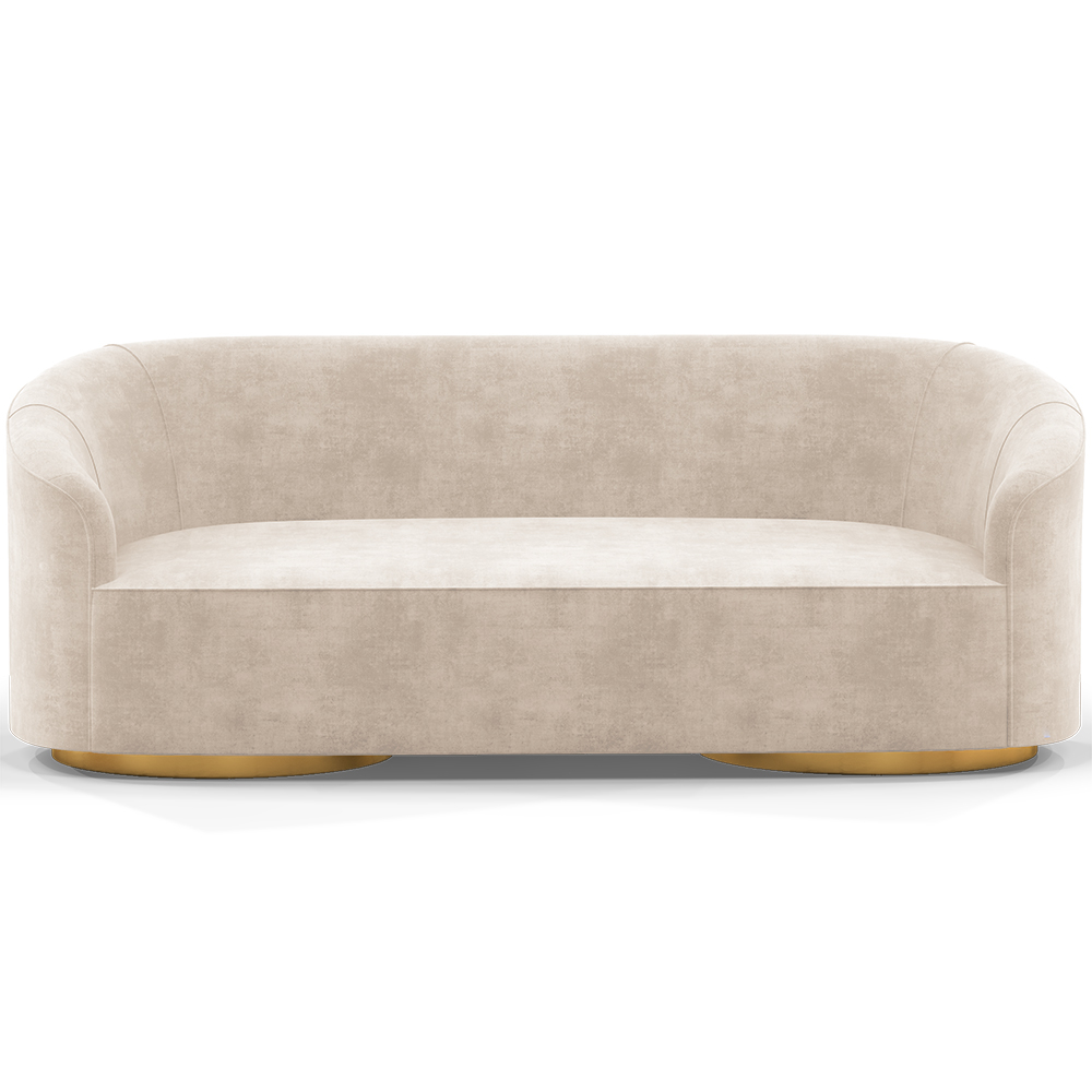  Buy 3/4-Seater Velvet Upholstered Sofa - Herina Beige 60648 - in the EU