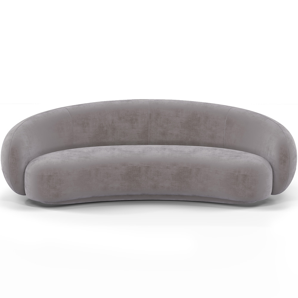  Buy Velvet Curved Sofa - 3/4 Seats - Souta Light grey 60691 - in the EU