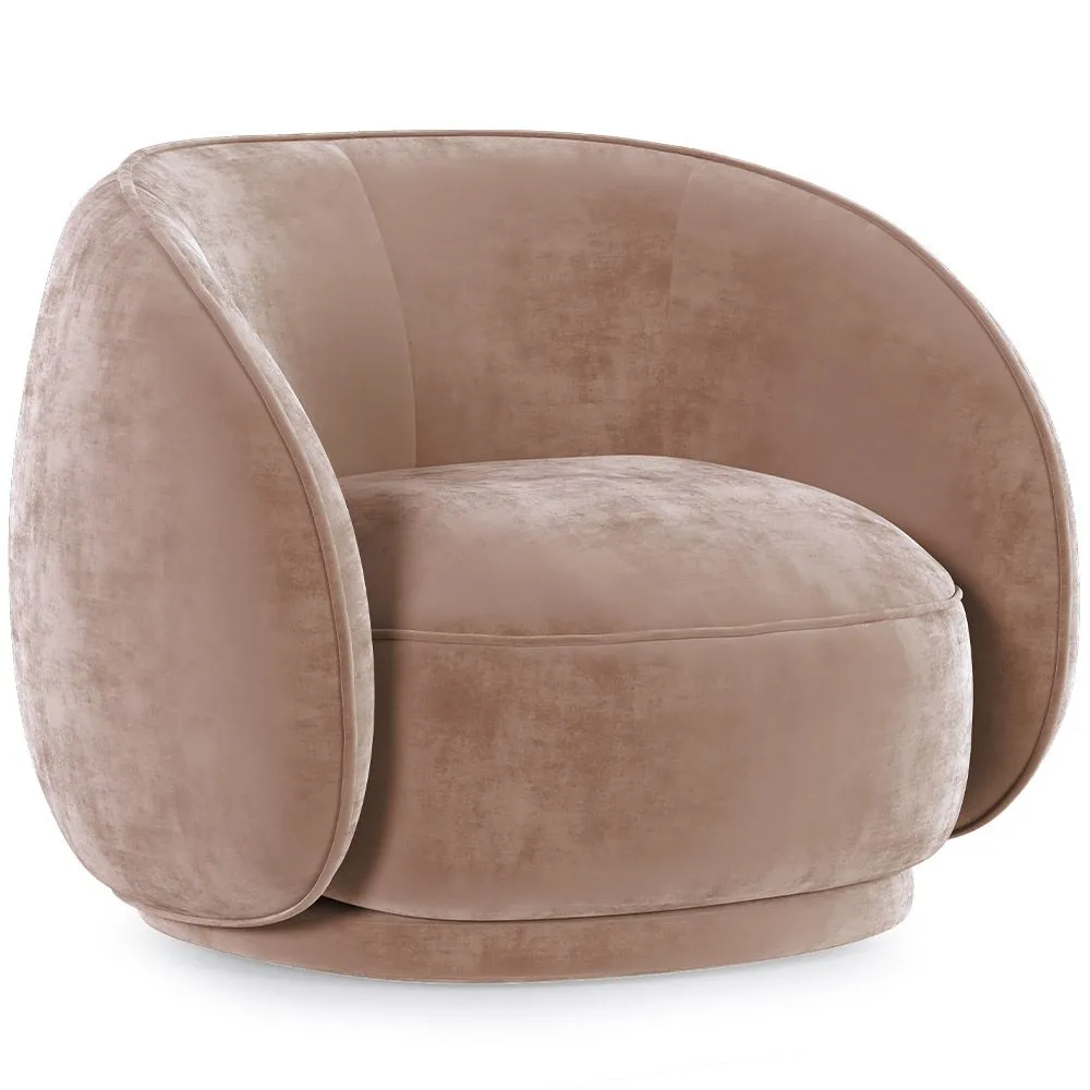 Curved Velvet Upholstered Armchair - Cally image 8
