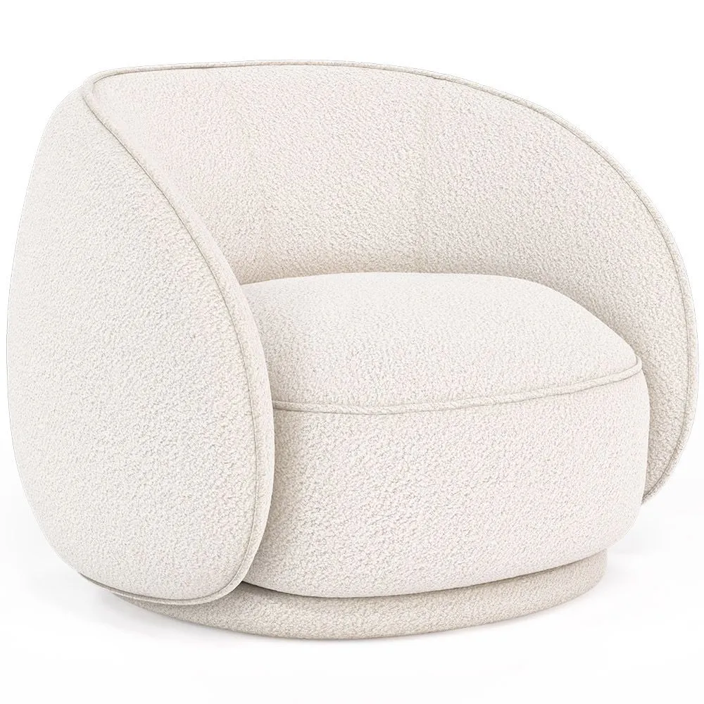 Curved armchair upholstered in bouclé fabric - Cally  image 8