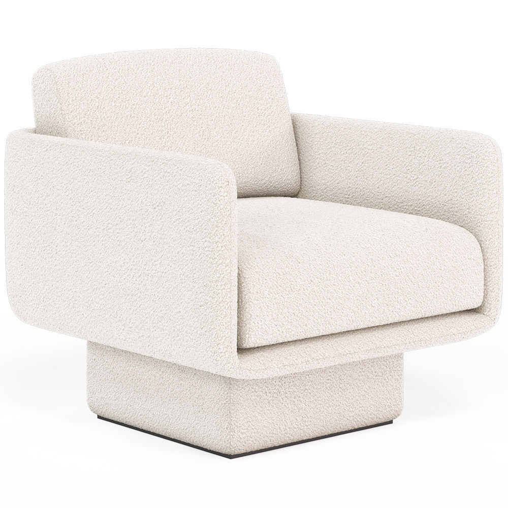  Buy Upholstered Armchair in Bouclé Fabric - Jackson White 61000 - in the EU