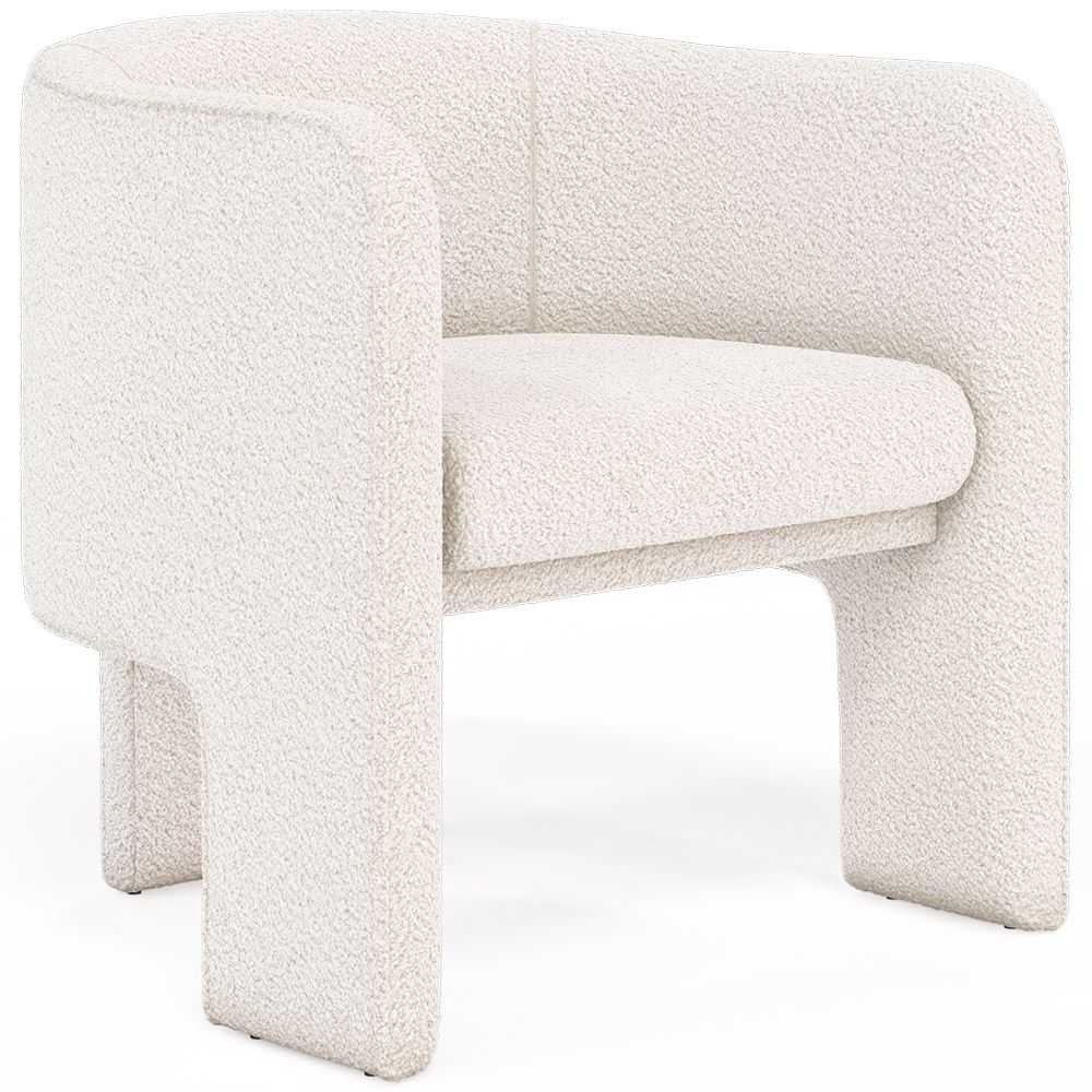  Buy Design Armchair - Bouclé Fabric Upholstered Armchair - Curtis White 60701 - in the EU