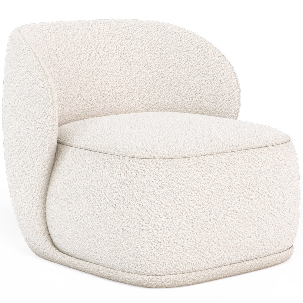  Buy Bouclé Fabric Upholstered Armchair - Mykel White 60703 - in the EU