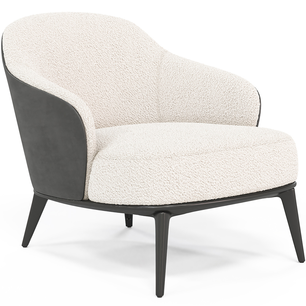  Buy Upholstered Armchair in Boucle Fabric - Luc White 60705 - in the EU