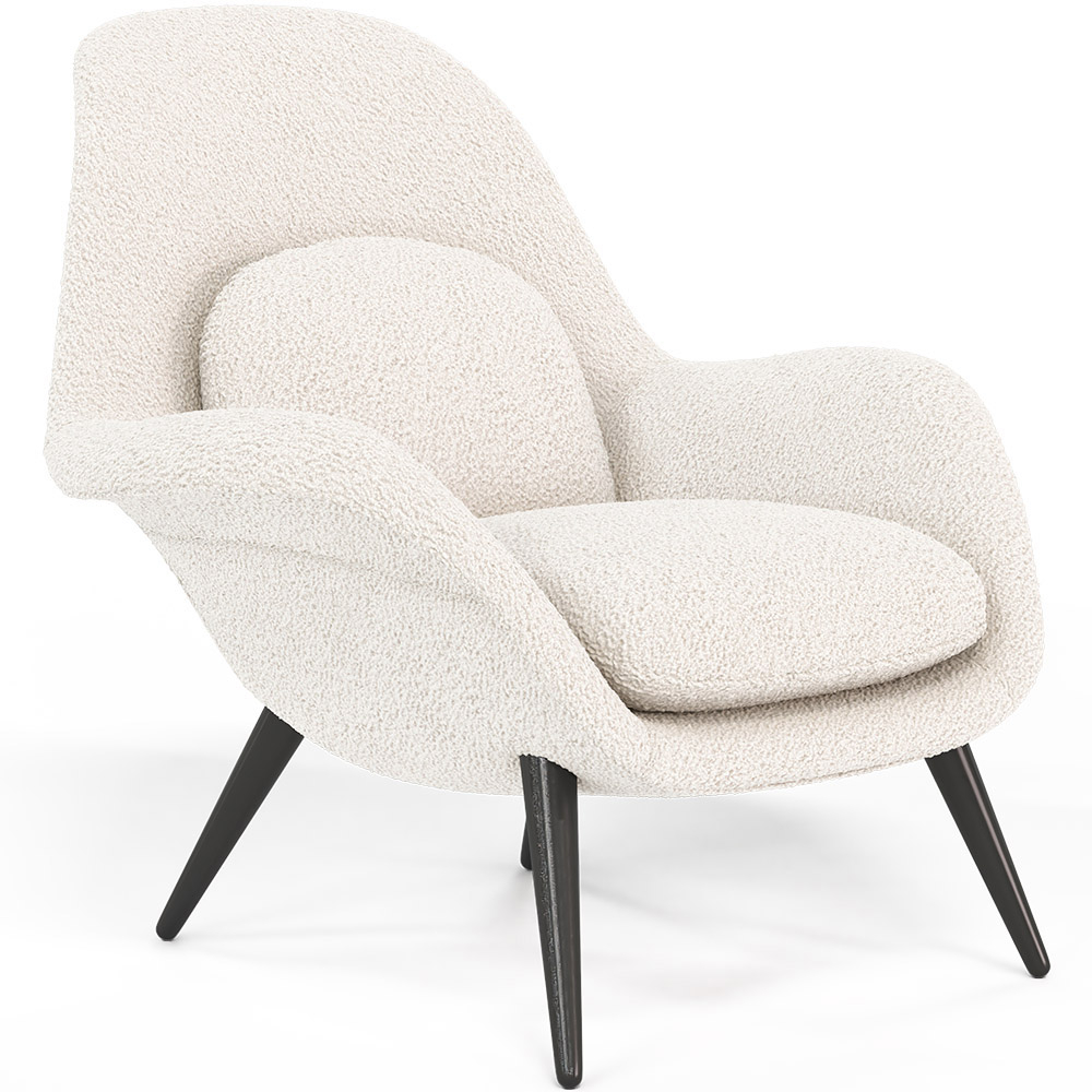  Buy Bouclé Upholstered Armchair - Uyere White 60707 - in the EU
