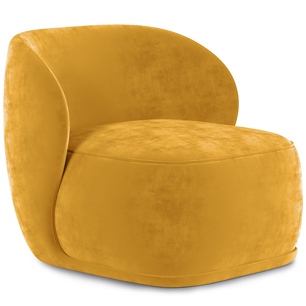  Buy Velvet Upholstered Armchair - Mykel Yellow 60702 - in the EU