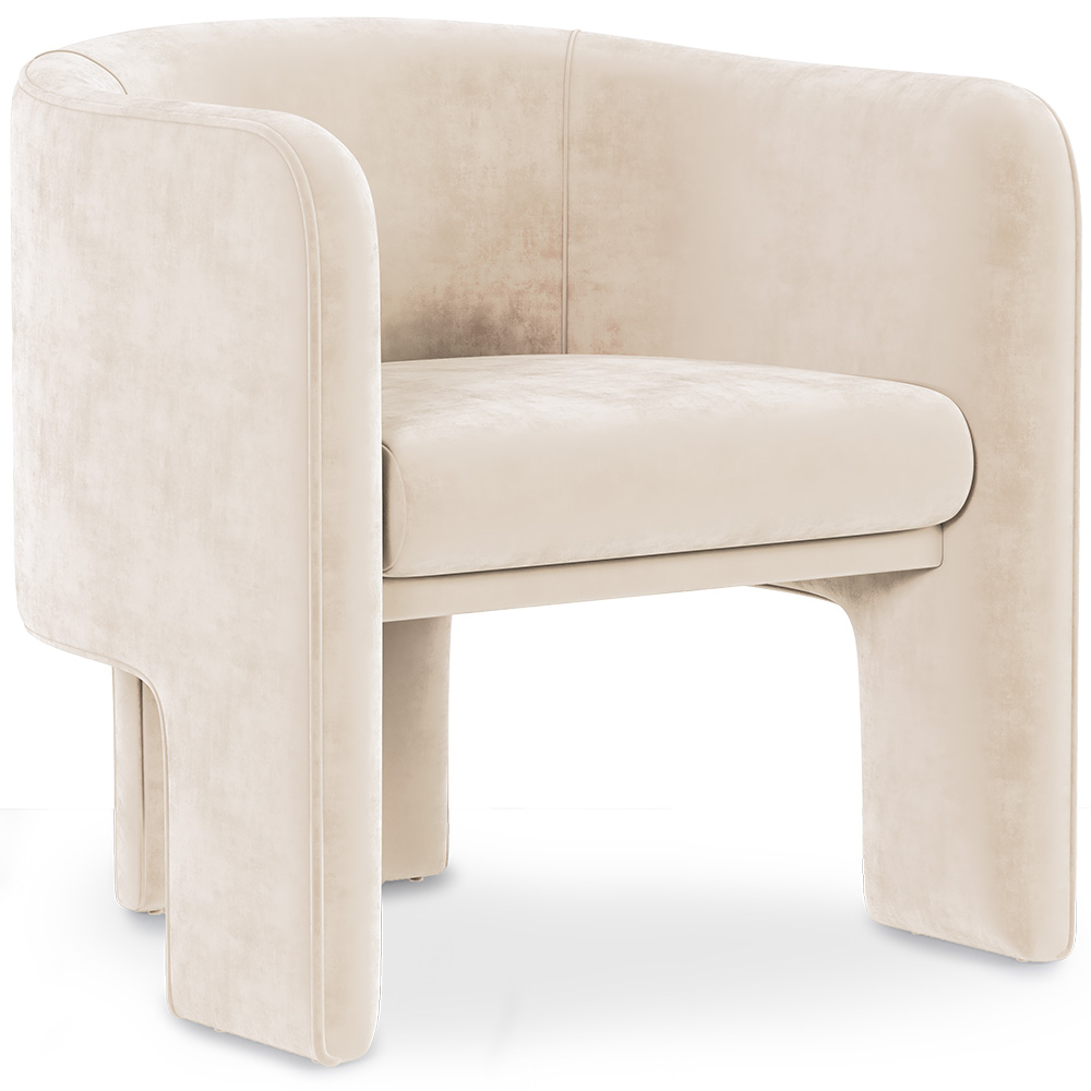  Buy Velvet Upholstered Armchair - Callum Beige 60700 - in the EU