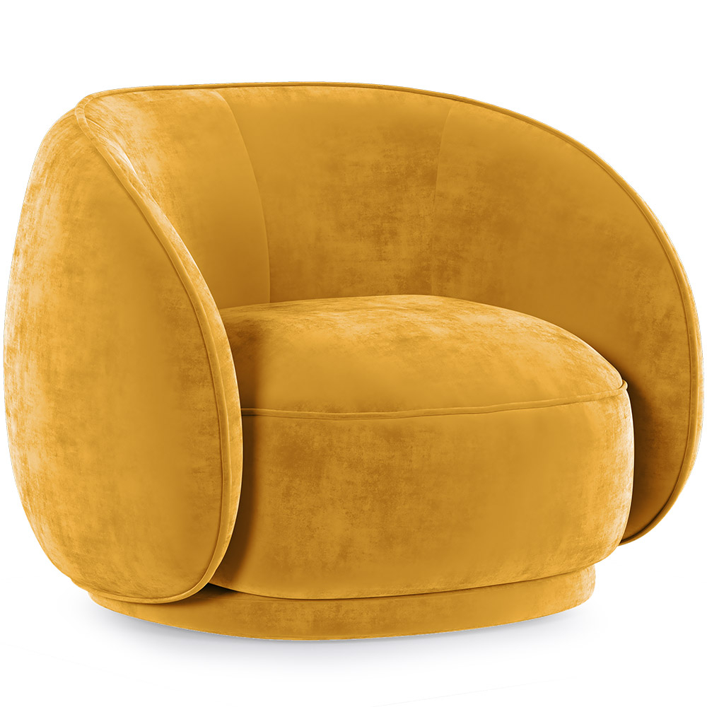  Buy Curved Velvet Upholstered Armchair - Callum Yellow 60692 - in the EU