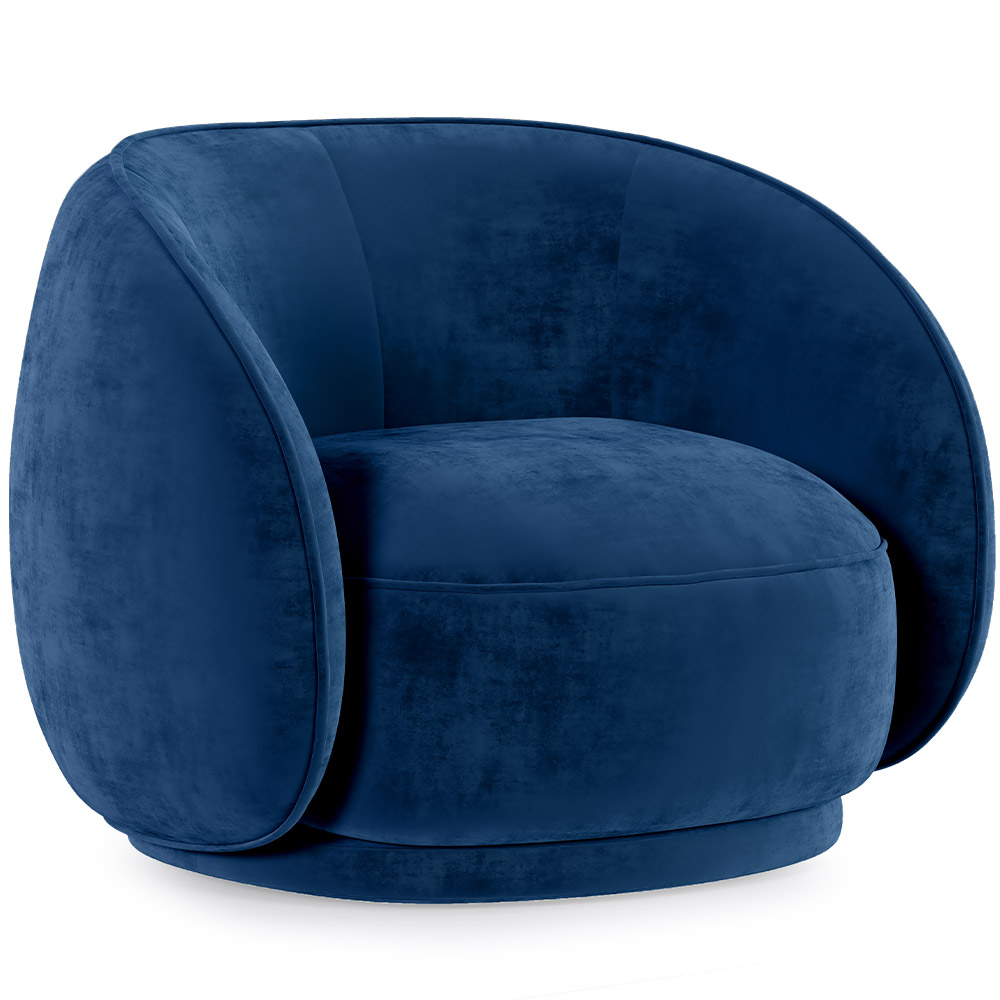  Buy Curved Velvet Upholstered Armchair - Callum Dark blue 60692 - in the EU