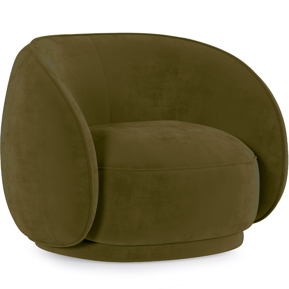  Buy Curved Velvet Upholstered Armchair - Callum Olive 60692 - in the EU