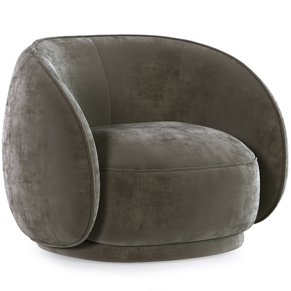  Buy Curved Velvet Upholstered Armchair - Callum Taupe 60692 - in the EU