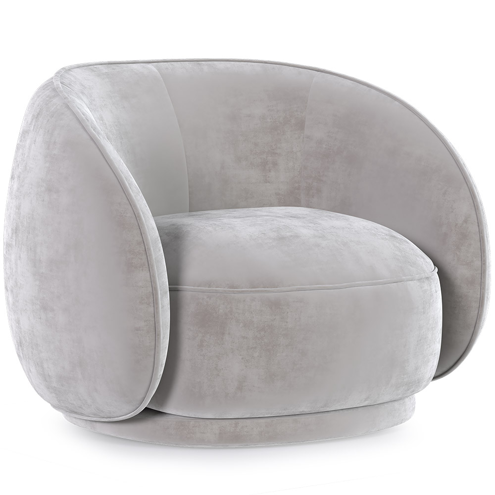  Buy Curved Velvet Upholstered Armchair - Callum Light grey 60692 - in the EU