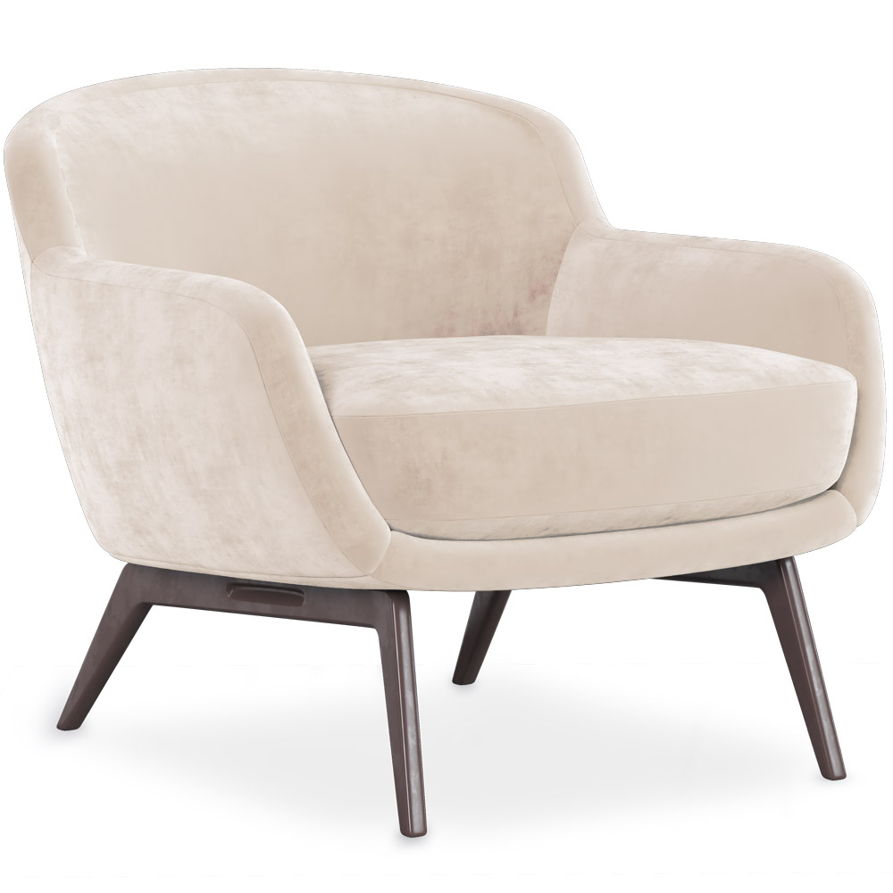  Buy Velvet Upholstered Armchair - Jenna Beige 60694 - in the EU