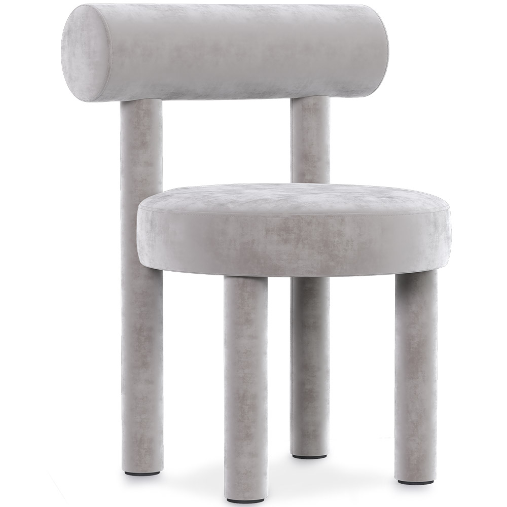  Buy Dining Chair - Upholstered in Velvet - Rhys Light grey 60708 - in the EU