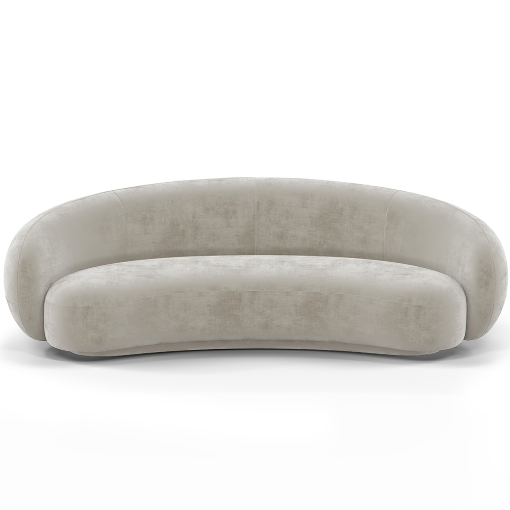  Buy Velvet Curved Sofa - 3/4 Seats - Souta Beige 60691 - in the EU