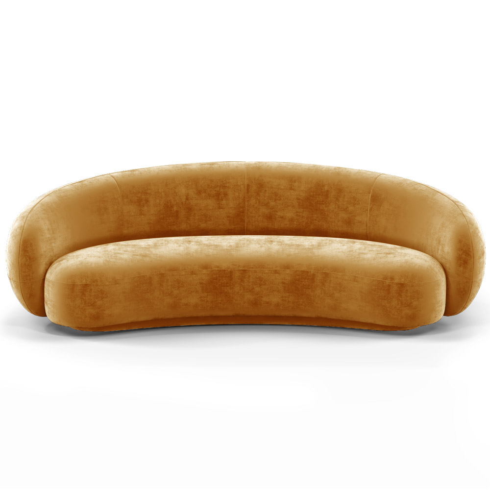  Buy Velvet Curved Sofa - 3/4 Seats - Souta Mustard 60691 - in the EU
