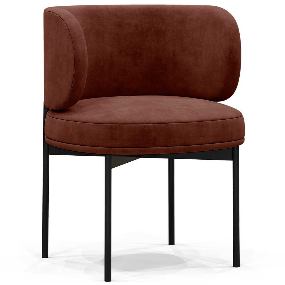  Buy Dining Chair - Upholstered in Velvet - Loraine Chocolate 61007 - in the EU