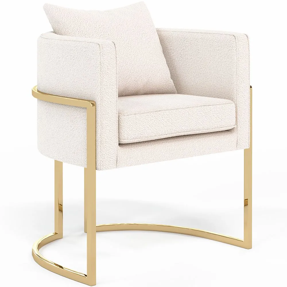 Dining Chair - With armrests - Upholstered in Bouclé Fabric - Giorgia image 8