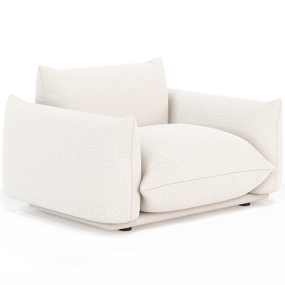  Buy Armchair - Upholstered in Bouclé Fabric - Wers White 61012 - in the EU