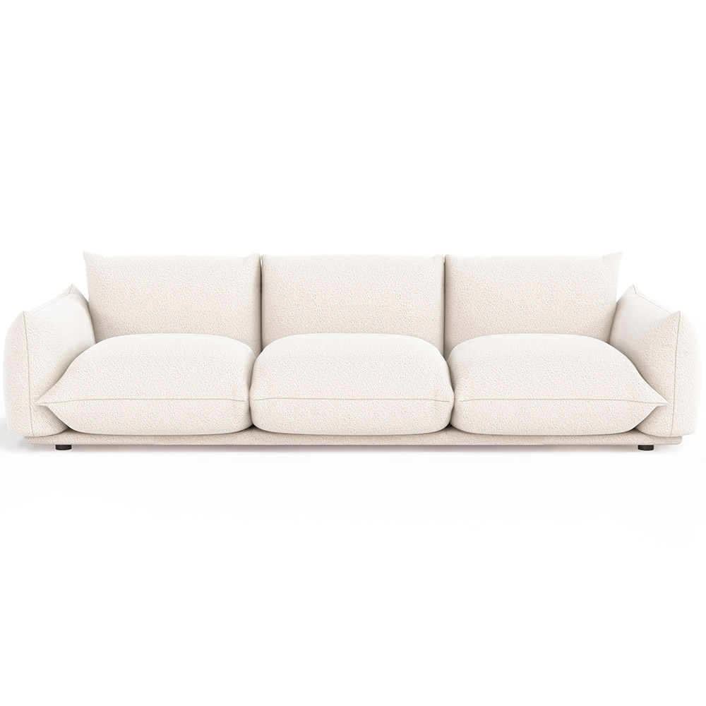  Buy 3-Seater Sofa - Bouclé Fabric Upholstery - Wers White 61014 - in the EU