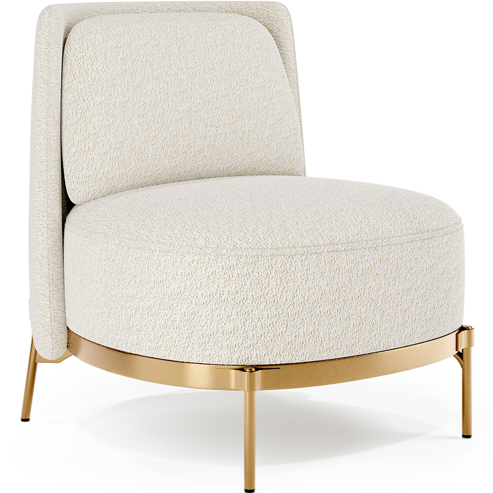  Buy Designer Armchair - Upholstered in Bouclé Fabric - Kanla White 61015 - in the EU