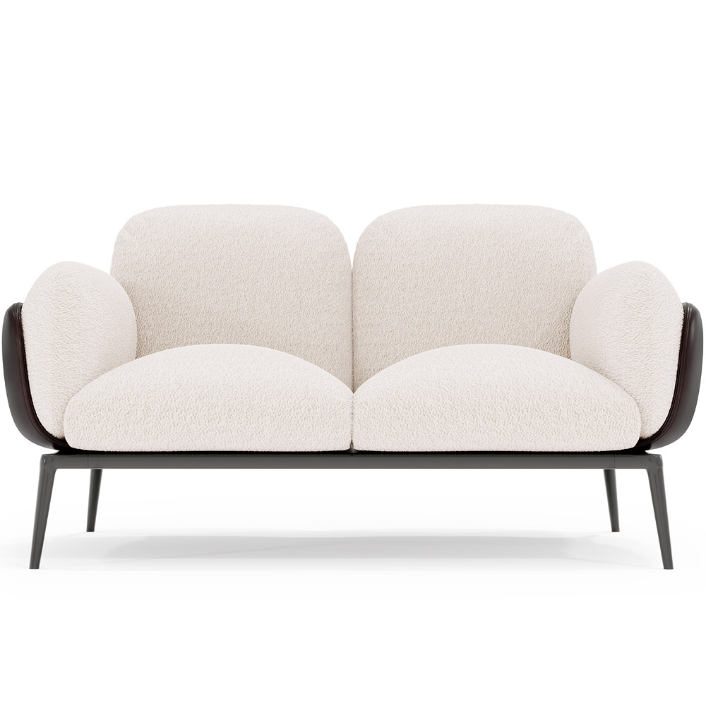  Buy 2-Seater Sofa - Upholstered in Bouclé Fabric - Vandan White 61022 - in the EU