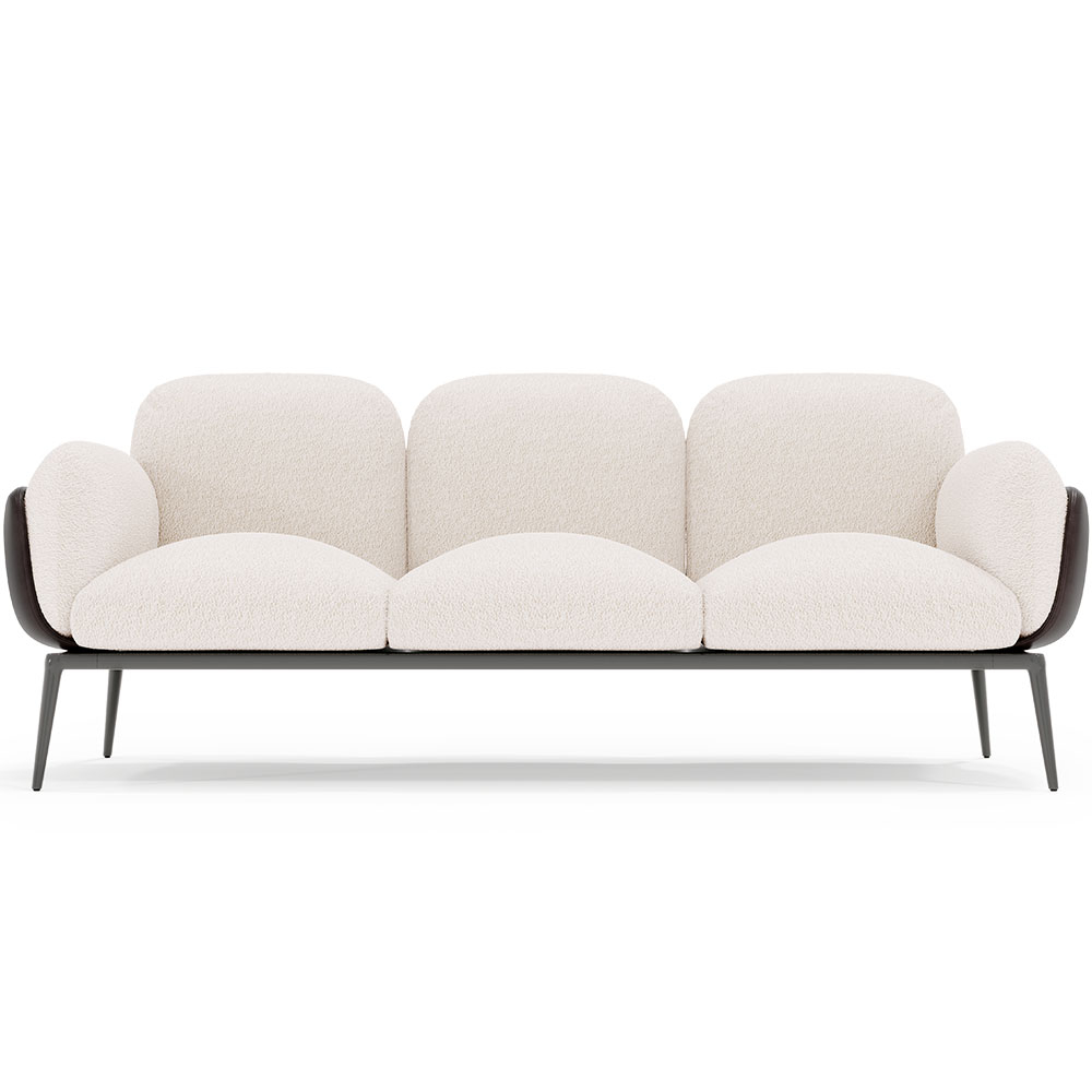  Buy 3-Seater Sofa - Upholstered in Bouclé Fabric - Vandan White 61024 - in the EU
