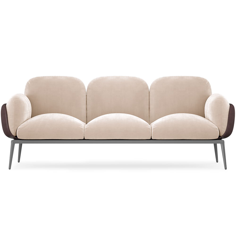  Buy 3-Seater Sofa - Upholstered in Velvet - Vandan Beige 60652 - in the EU