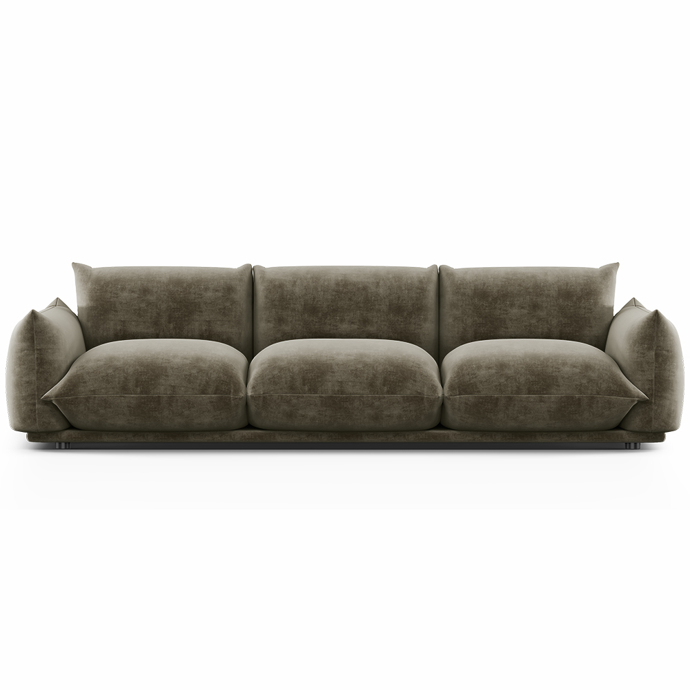  Buy 3-Seater Sofa - Velvet Upholstery - Wers Taupe 61013 - in the EU